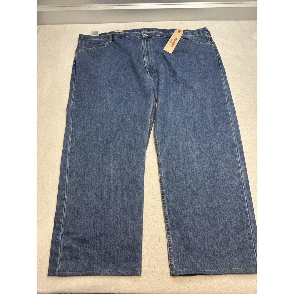Levis 505 Jeans Mens 54x30 Blue Medium Wash Regular Straight Denim Big & Tall